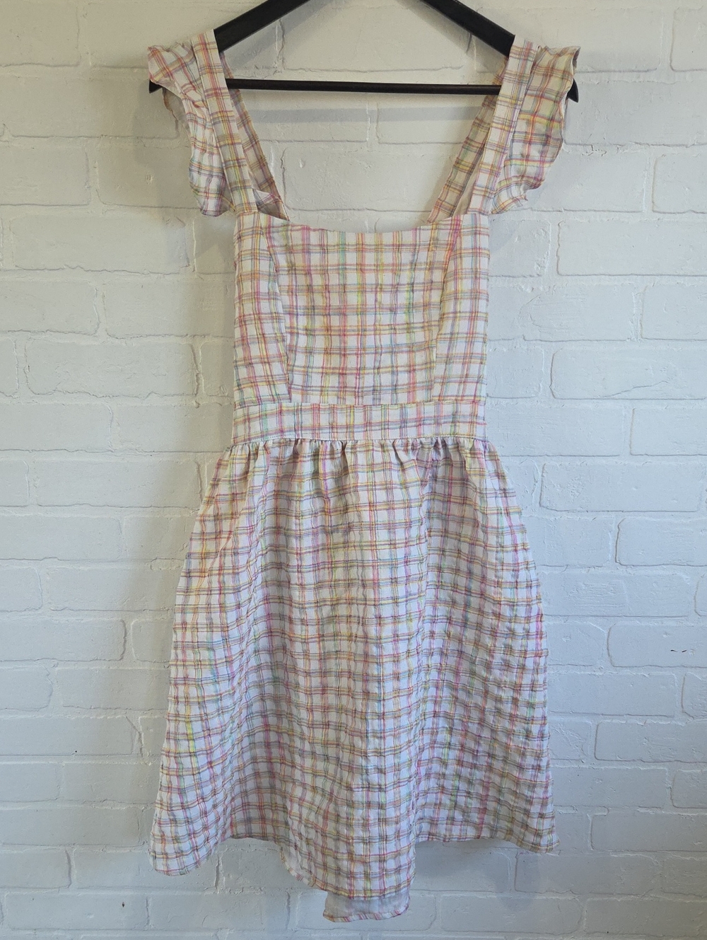 Lili Sidonio Pink Plaid Sundress with Ruffle Straps